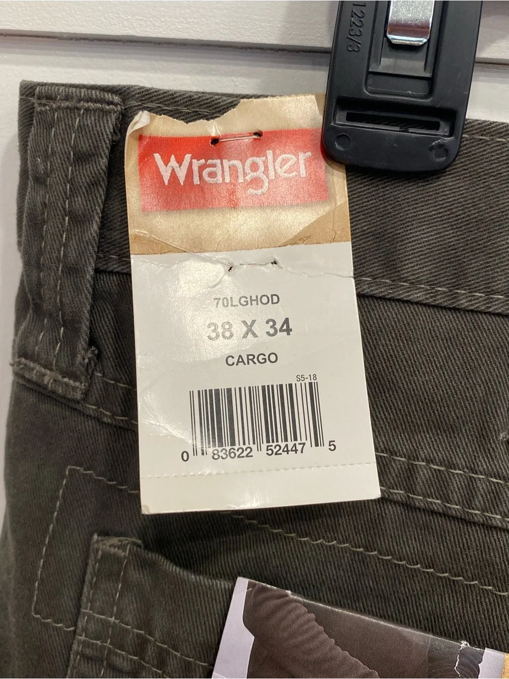 Wrangler Cargo Relaxed Fit Pants Men's 38x34 Gray Tech Pocket 70LGHOD